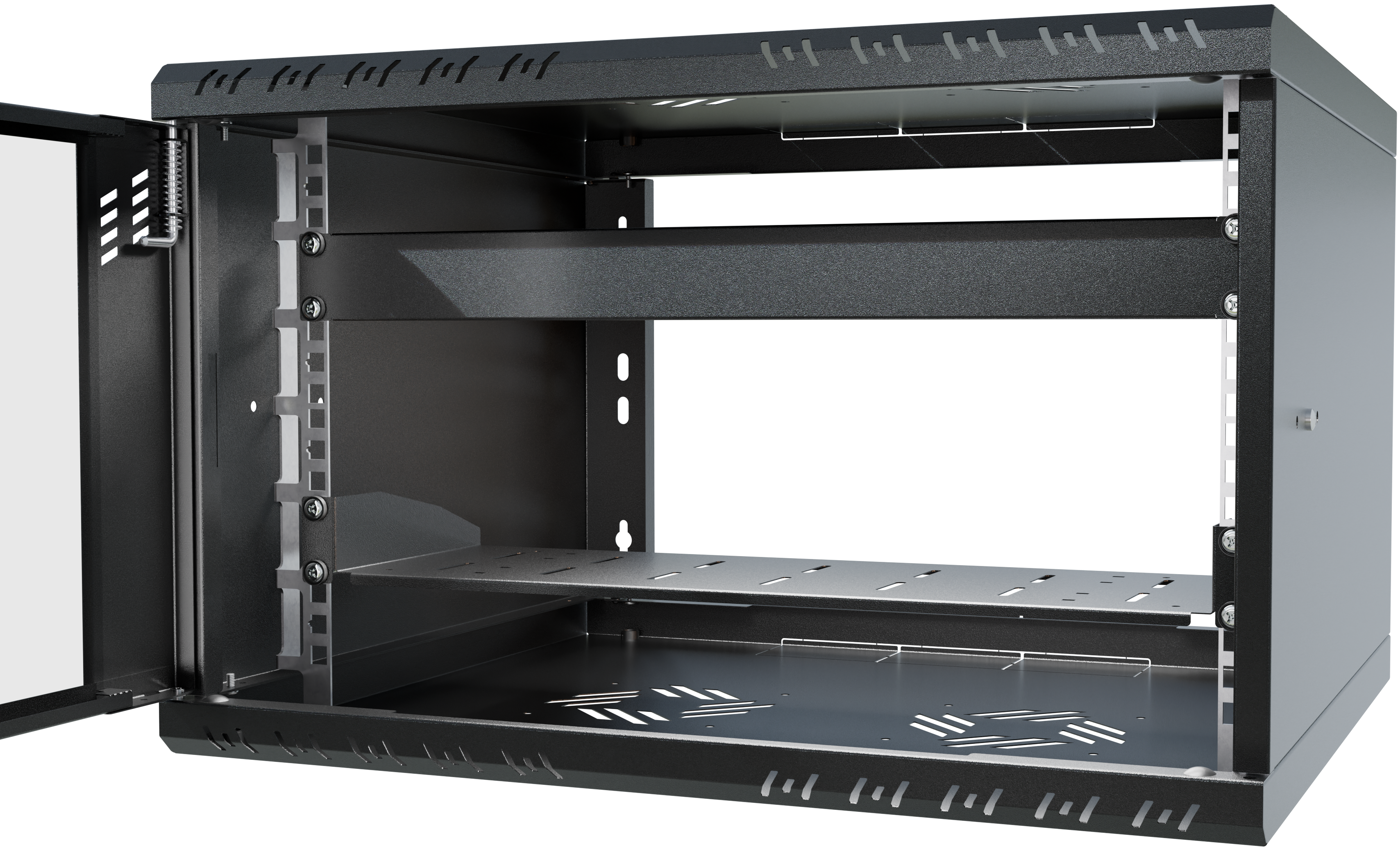 Set de dulap RACK 19” 6U 450mm + raft RACK + capac Stalflex - eMAG.ro